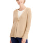JM Collection Women's Holiday Party Faux Fur Collar Sweater Brown Size X-Large