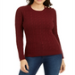 Charter Club Women's Textured Embellished Patterned Long Sleeve Jewel Neck Sweater Red Size X-Large