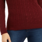 Charter Club Women's Textured Embellished Patterned Long Sleeve Jewel Neck Sweater Red Size X-Large