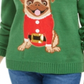 Karen Scott Women's Christmas Pug Sweater Green Size Petite S