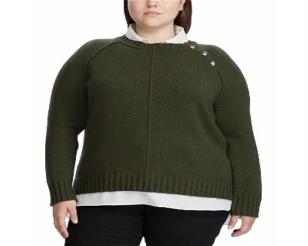 Ralph Lauren Women's Plus Prince Sweater Grey Size -3X