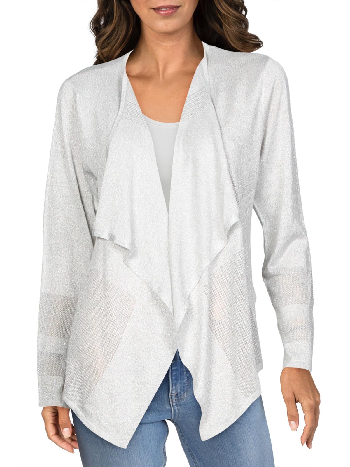 Alfani Women's Asymmetric Layering Cardigan Top White Size XX-Large