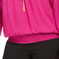 JM Collection Women's Textured Crochet Sleeve Necklace Gauze Top Pink Size XX-Large