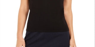 Calvin Klein Women's Sleeveless Mock Neck Top Black Size Medium