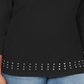 Karen Scott Women's Scoop Neck Studded Top Black Size Small
