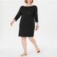 Karen Scott Women's Boat Neck Studded Dress Black Size Petite Small