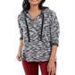 Style & Co Women's Space Dyed French Terry Hoodie Black Size Small