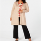 JM Collection Women's Plus Lace up Metallic Cardigan Beige Size 2X