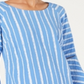 JM Collection Women's Bell Sleeve Crinkle Top Blue Size Petite Medium