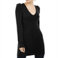 INC International Concepts Women's V Neck Tunic Sweater Black Size Petite S/M