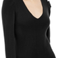 INC International Concepts Women's V Neck Tunic Sweater Black Size Petite S/M