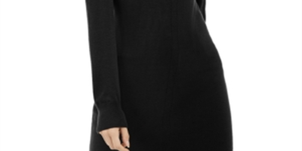 INC International Concepts Women's V Neck Tunic Sweater Black Size Petite S/M