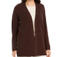 Style & Co Women's Long Sleeve Open Cardigan Sweater Brown Size PS