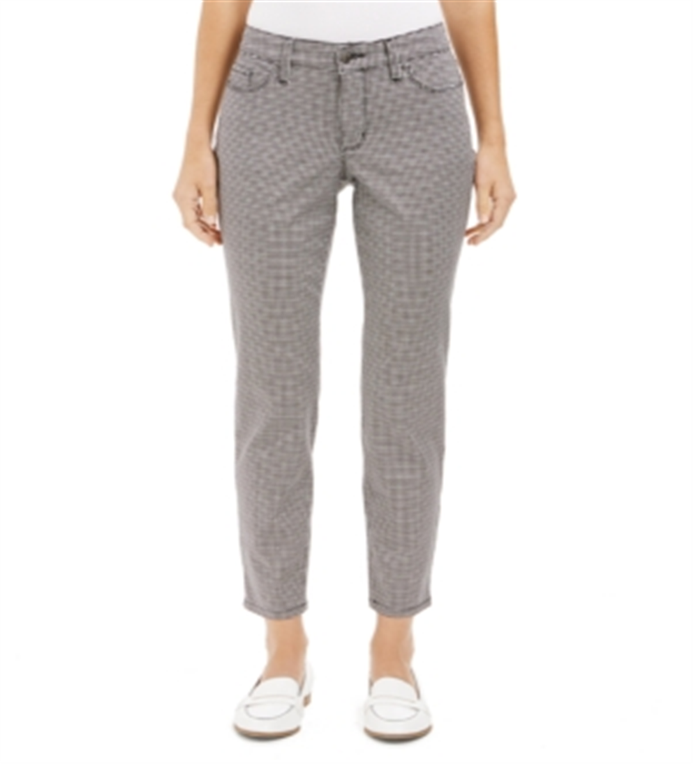 Charter Club Women's Houndstooth Skinny Tummy Control Jeans Black Size 16