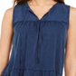 Style & Co Women's Cotton Sleeveless Peasant Top Blue Size Small