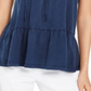 Style & Co Women's Cotton Sleeveless Peasant Top Blue Size Small