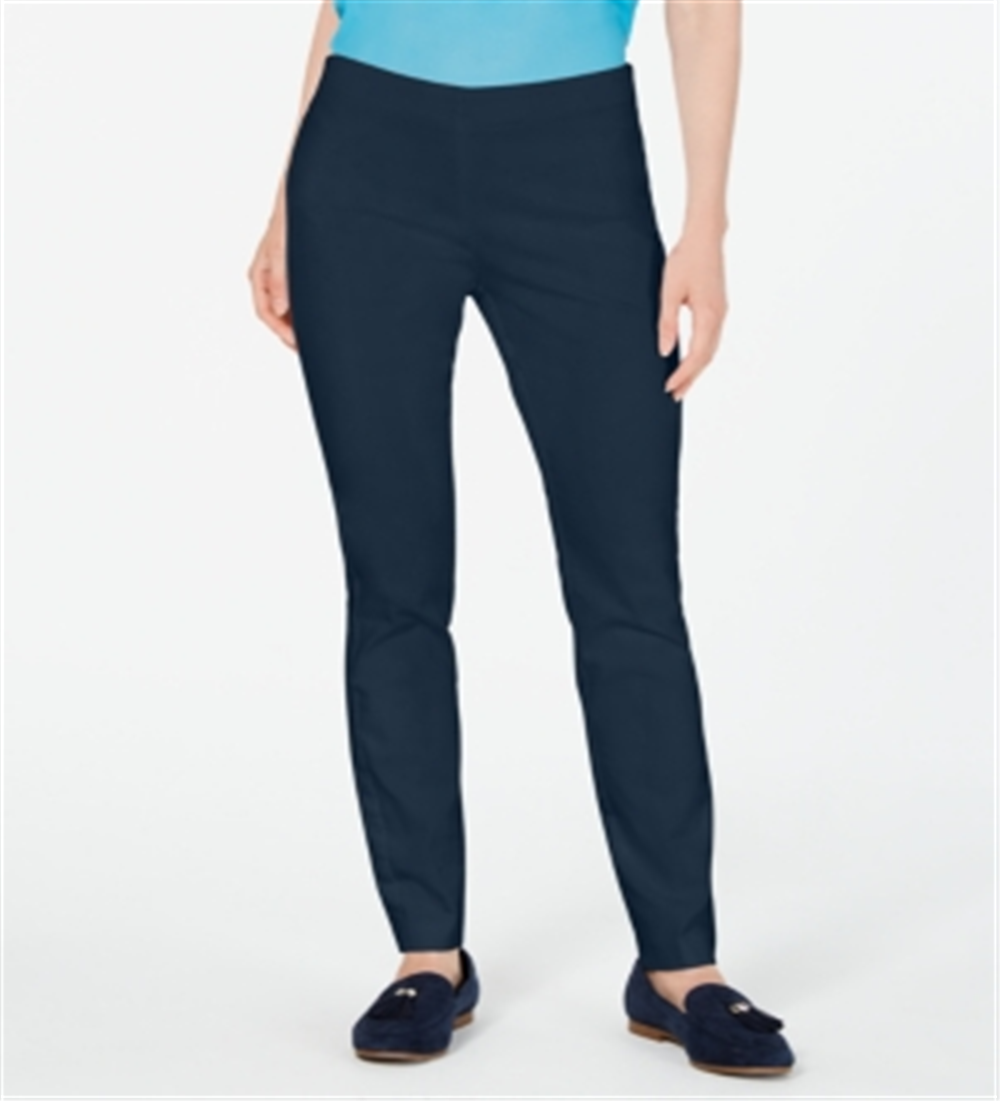 Charter Club Women's Chelsea Stretch Twill Pants Blue Size 4