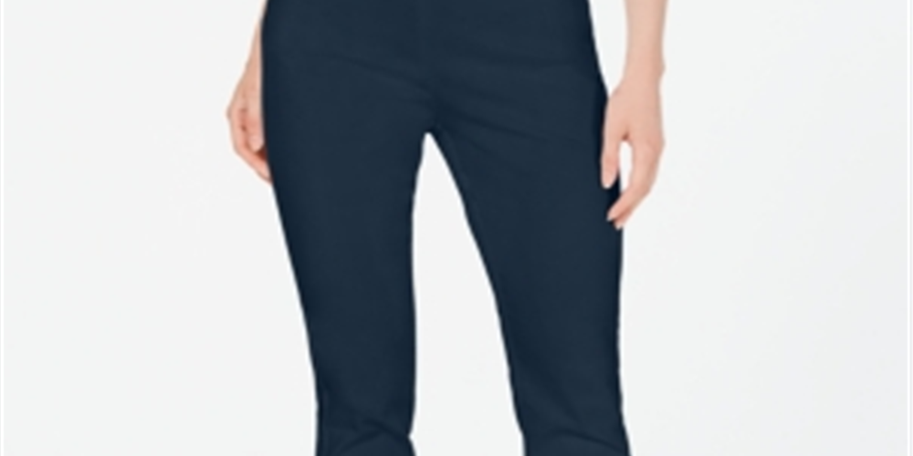 Charter Club Women's Chelsea Stretch Twill Pants Blue Size 4