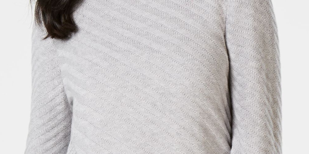 Charter Club Women's Textured Long Sleeve Turtle Neck Sweater Gray Size XX-Large