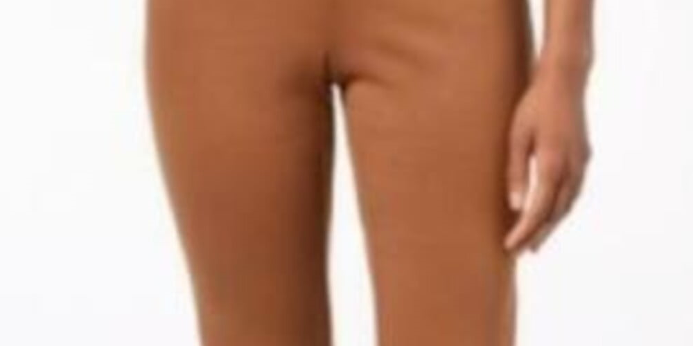 Charter Club Women's Solid Straight Leg Wear to Work Pants Brown Size 12