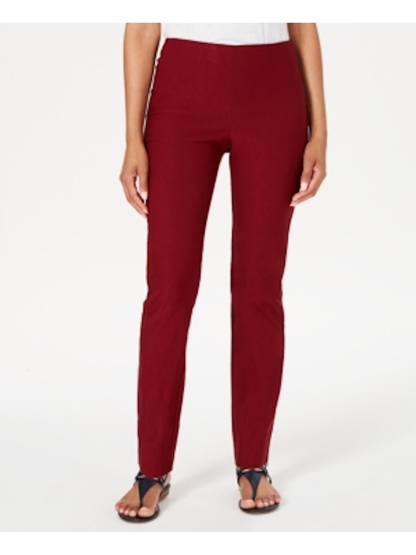 Charter Club Women's Chelsea Tummy Control Skinny Leg Ankle Pants Red Size 4