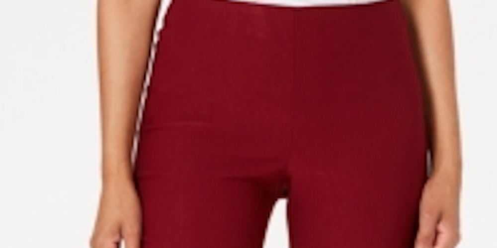 Charter Club Women's Chelsea Tummy Control Skinny Leg Ankle Pants Red Size 4