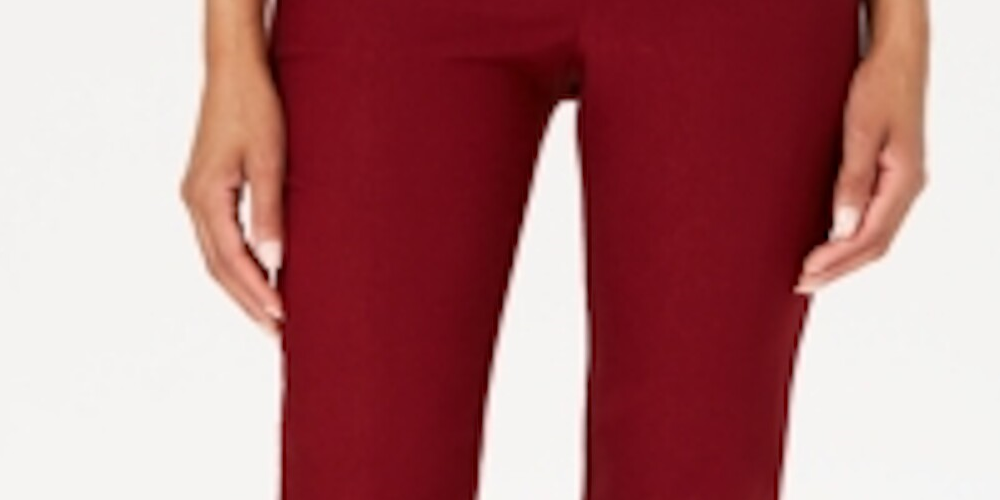 Charter Club Women's Chelsea Tummy Control Skinny Leg Ankle Pants Red Size 4