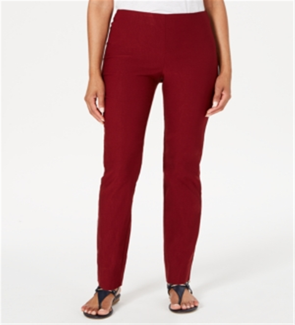 Charter Club Women's Chelsea Tummy Control Skinny Leg Ankle Pants Red Size 4