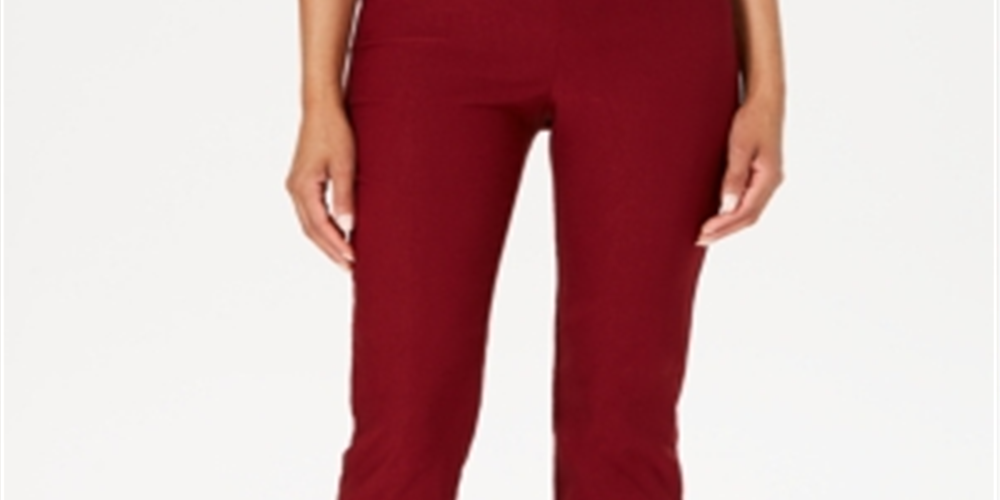 Charter Club Women's Chelsea Tummy Control Skinny Leg Ankle Pants Red Size 4