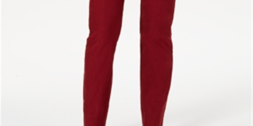 Charter Club Women's Chelsea Tummy Control Skinny Leg Ankle Pants Red Size 4