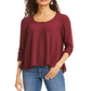 Style & Co Women's Swing Blouse Wine Size PP