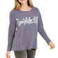 Style & Co Women's Sparkle Graphic Sweatshirt Blue Size XX-Large