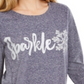 Style & Co Women's Sparkle Graphic Sweatshirt Blue Size XX-Large
