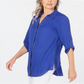 JM Collection Women's Embellished Utility Shirt Blue Size Petite XL