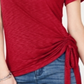 INC International Concepts Women's Side Ruched T-Shirt Red Size Petite P