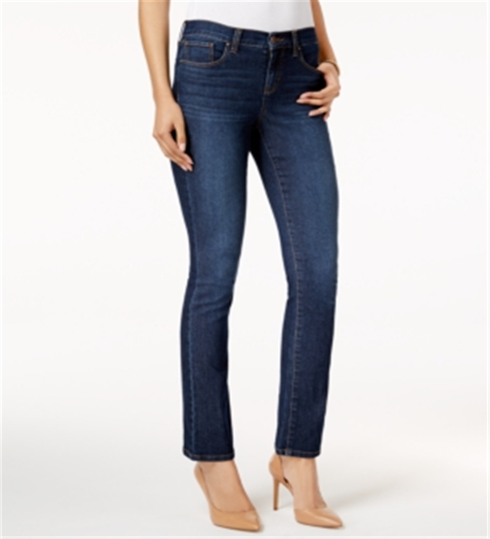 Style & Co Women's Petite Tummy-Control Mid-Rise Bootcut Jeans  Blue Size 20X4