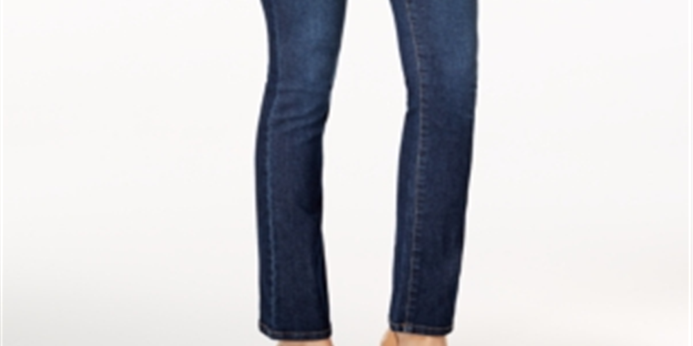 Style & Co Women's Petite Tummy-Control Mid-Rise Bootcut Jeans  Blue Size 20X4
