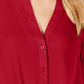INC International Concepts Women's New Tie V Neck Long Sleeve Button up Casual Top Red Size Petite Small
