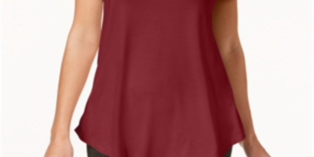 JM Collection Women's Cold Shoulder Swing T-Shirt Red Size X-Large