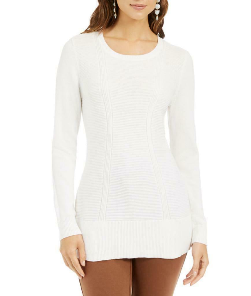Style & Co Women's Mixed Stitch Sweater White Size XX-Large