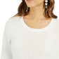Style & Co Women's Mixed Stitch Sweater White Size XX-Large