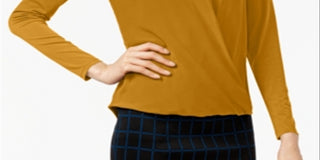 Alfani Women's Surplice Top Yellow Size Petite Medium