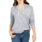 Style & Co Women's Stripe Hoodie Blue Size Small