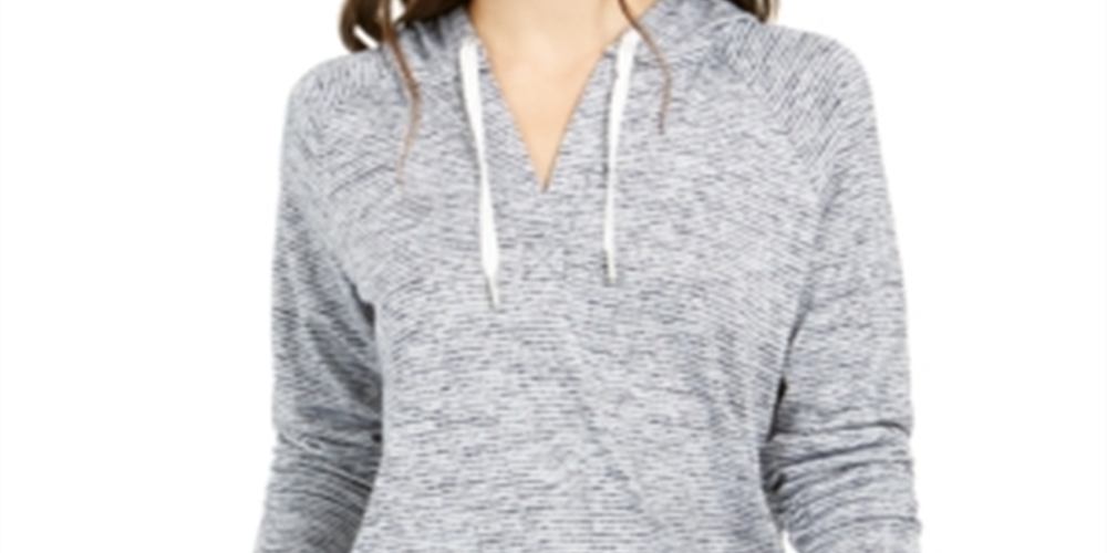 Style & Co Women's Stripe Hoodie Blue Size Small