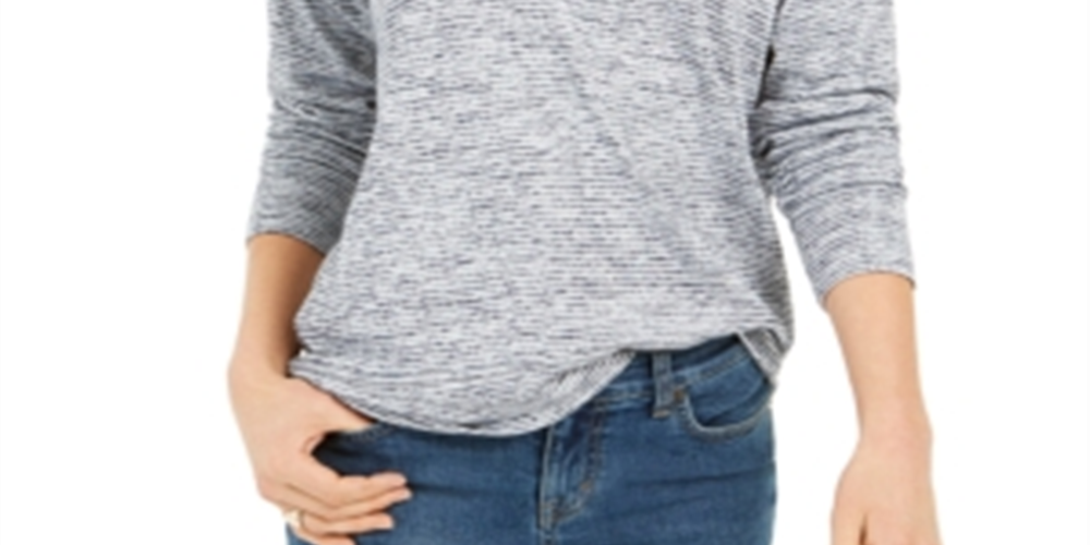 Style & Co Women's Stripe Hoodie Blue Size Small