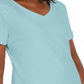 Karen Scott Women's Eyelet Shoulder V Neck Top Blue Size Large