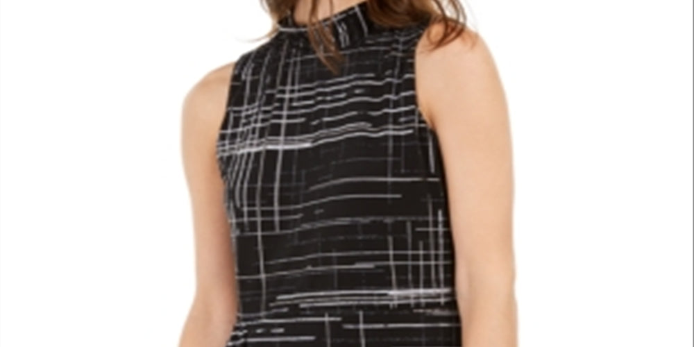 Alfani Women's Printed Asymmetrical Top Black Size Small