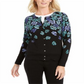 Karen Scott Women's Serenity Floral Print Cardigan Blue Size Medium