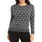 Charter Club Women's Dot Print Crewneck Sweater Gray Size X-Small