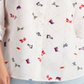 Charter Club Women's Linen Nautical Print Blouse White Size Large